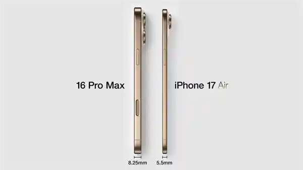 震撼！iPhone 17 Air厚度曝光：5.5mm超薄绝美对比图