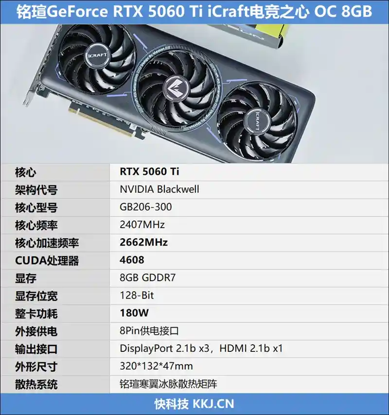 铭瑄RTX 5060 Ti iCraft OC 8GB评测：2K电竞新宠，性价比之王来袭