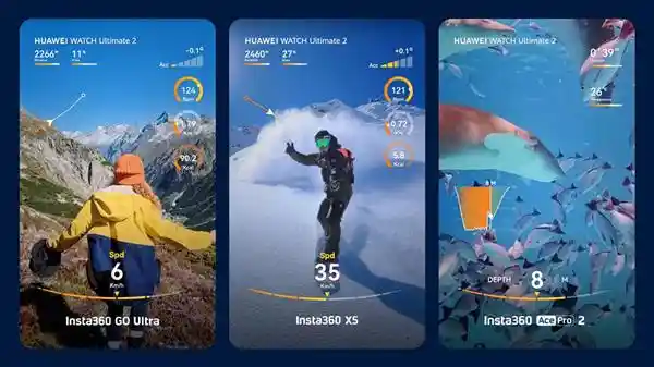 影石Insta360联名华为穿戴，鸿蒙5手表开启手势操控与可视化运动新体验